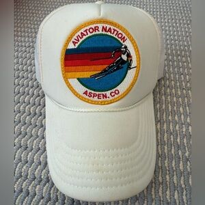 Aviator Nation White Cap with Aspen CO Patch